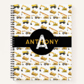 Bautransporter Kids Monogram Notizblock (Vorderseite)