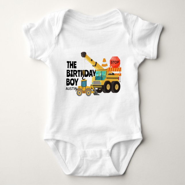 Bautransporter | KINDERGEBURTSTAG PARTY Baby Strampler (Vorderseite)