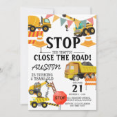 Bautransporter | KINDERGEBURTSTAG PARTY Einladung (Vorderseite)