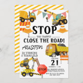 Bautransporter | KINDERGEBURTSTAG PARTY Einladung (Vorne/Hinten)