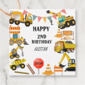 Bautransporter | KINDERGEBURTSTAG PARTY Geschenkanhänger (Vorderseite)