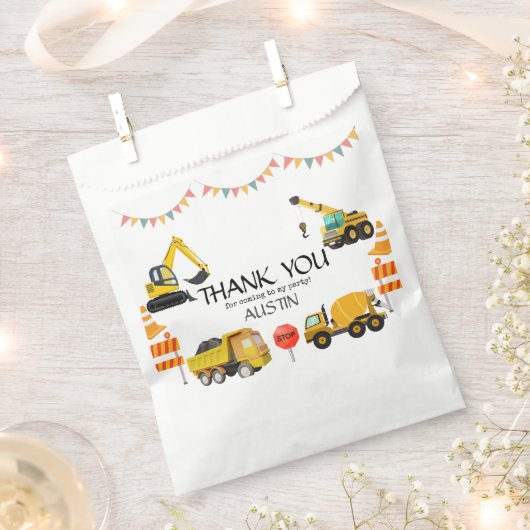 Bautransporter | KINDERGEBURTSTAG PARTY Geschenktütchen (Ausgeschnitten)