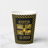 Bautransporter | KINDERGEBURTSTAG PARTY Pappbecher (Rückseite)