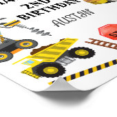 Bautransporter | KINDERGEBURTSTAG PARTY Poster (Ecke)