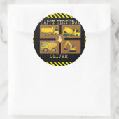 Bautransporter | Kindergeburtstag Party Square S Runder Aufkleber (Tasche)