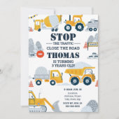 Bautransporter Kleinkinder Einladung zum Geburtsta (Vorderseite)