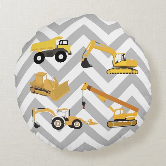 Bautransporter Rundes Kissen (Rückseite)