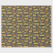 Bautransporter und -zeichen Muster Grau Geschenkpapier (Flach)