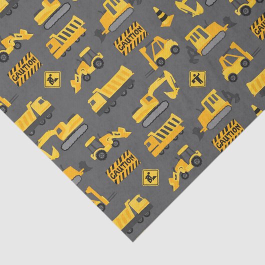 Bautransporter und -zeichen Muster Grau Seidenpapier (Ausschnitt)