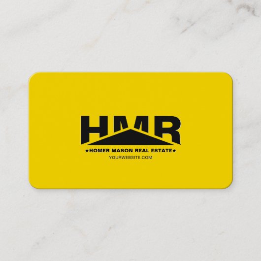 Bautriangle Black Yellow Modern Visitenkarte (Vorderseite)