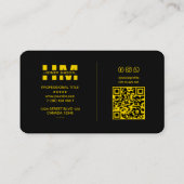 Bautriangle Black Yellow Modern Visitenkarte (Rückseite)