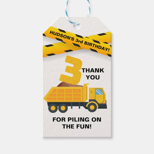 BAUTruck Danke Tag Geschenkanhänger (Vorderseite)