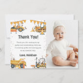 BAUTruck Geburtstag Foto Danke Karte (Vorderseite)