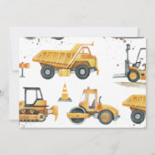 BAUTruck Geburtstag Foto Danke Karte (Rückseite)