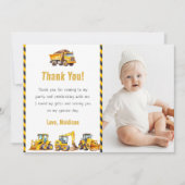 BAUTruck Geburtstag Foto Danke Karte (Vorderseite)