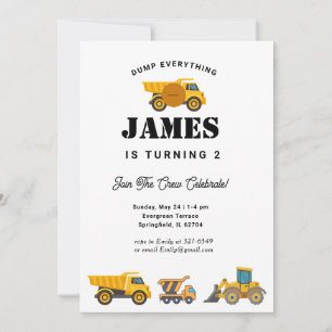 BAUTruck Geburtstagspartei Einladung