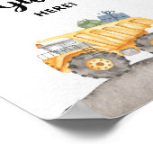 BAUTruck-Sprenggeschenke Hier Party-Zeichen Poster (Ecke)