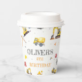 BAUTrucks Boy Birthday Party Pappbecher (Vorderseite)