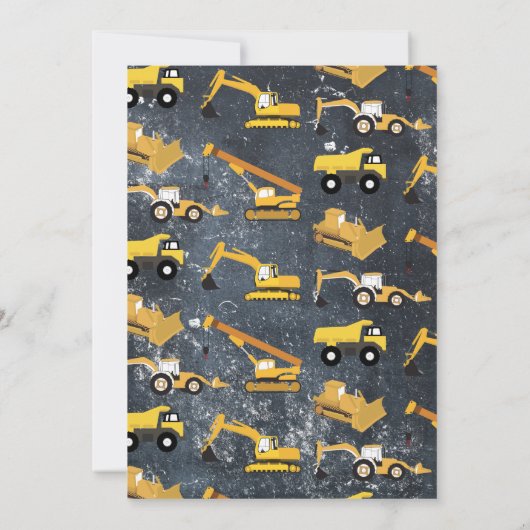 BAUTrucks Boys Geburtstagspartei Einladung (Rückseite)