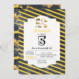 BAUTrucks Boys Geburtstagspartei Einladung