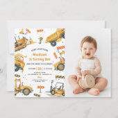 BAUTrucks Thema Geburtstagsparty Einladung (Vorderseite)