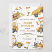 BAUTrucks Thema Geburtstagsparty Einladung (Vorderseite)