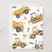 BAUTrucks Thema Geburtstagsparty Einladung (Rückseite)