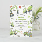 BAUTrucks Thema Geburtstagsparty Einladung (Stehend Vorderseite)