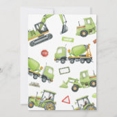 BAUTrucks Thema Geburtstagsparty Einladung (Rückseite)