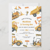 BAUTrucks Thema Geburtstagsparty Einladung (Vorderseite)