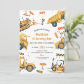 BAUTrucks Thema Geburtstagsparty Einladung (Stehend Vorderseite)