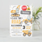 BAUTrucks Thema Geburtstagsparty Einladung (Stehend Vorderseite)