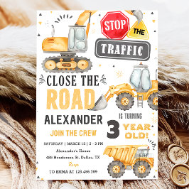 BAUTrucks Thema Geburtstagsparty Einladung