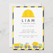 BAUTrucks Thema Geburtstagsparty Einladung (Vorderseite)