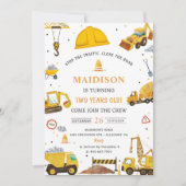 BAUTrucks Thema Geburtstagsparty Einladung (Vorderseite)