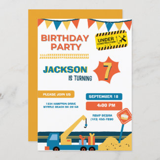 BAUTSCHUB-Jungs Geburtstagsparty Einladung