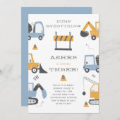 BAUTÜR Thema Geburtstagsparty Einladung (Vorne/Hinten)