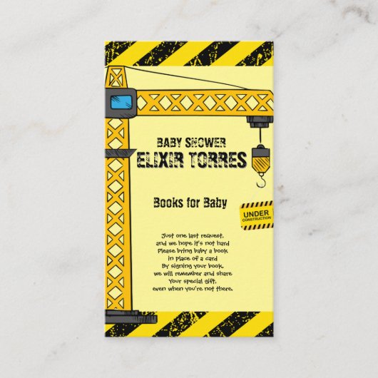 Bauturmkrane Kinderdusche Begleitkarte (Vorderseite)