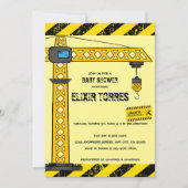 Bauturmkrane Kinderdusche Einladung (Vorderseite)