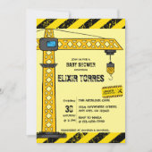 Bauturmkrane Kinderdusche Einladung (Vorderseite)