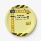 Bauturmkrane Kinderdusche Pappteller (Vorderseite)