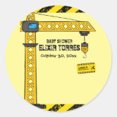 Bauturmkrane Kinderdusche Runder Aufkleber (Vorderseite)