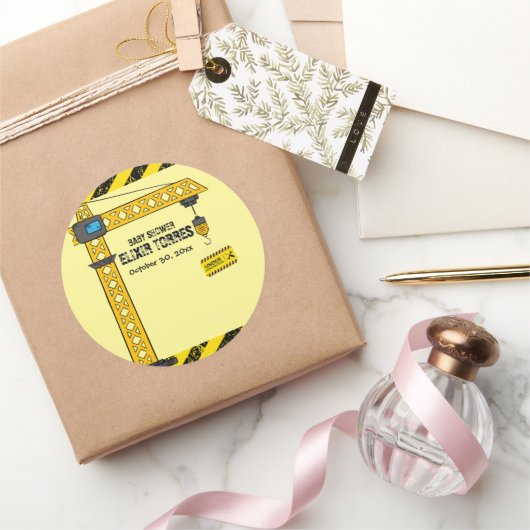 Bauturmkrane Kinderdusche Runder Aufkleber (Schenken)