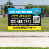 Bauunternehmen QR Code Blue Promotion Banner (Insitu)