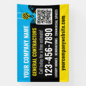 Bauunternehmen QR Code Blue Promotion Banner (Vertikal)