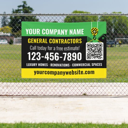 Bauunternehmen QR Code Grüne Werbung Banner (Insitu)