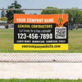 Bauunternehmen QR Code Orange Promotion Banner (Insitu)