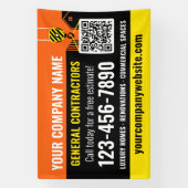 Bauunternehmen QR Code Orange Promotion Banner (Vertikal)