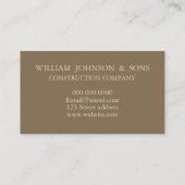 Bauunternehmen-Visitenkarte Visitenkarte (Rückseite)