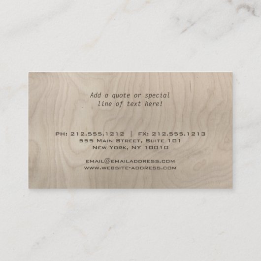 Bauunternehmer für Carved-Text-Bauwerke Visitenkarte (Rückseite)